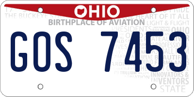 OH license plate GOS7453