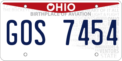OH license plate GOS7454