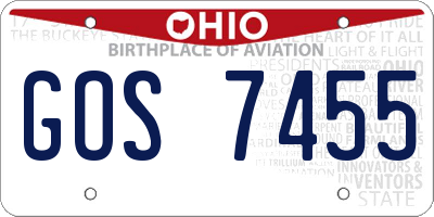 OH license plate GOS7455