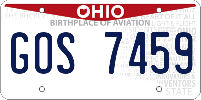 OH license plate GOS7459