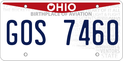 OH license plate GOS7460