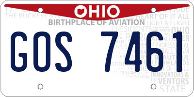 OH license plate GOS7461