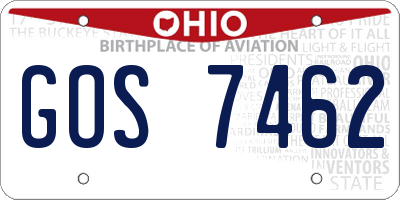 OH license plate GOS7462