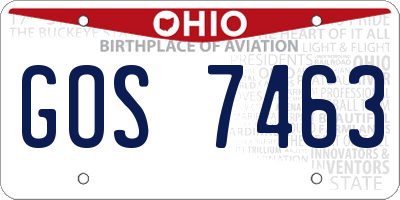 OH license plate GOS7463
