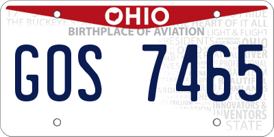 OH license plate GOS7465