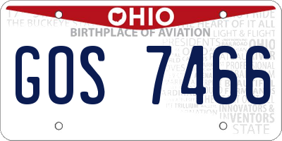 OH license plate GOS7466