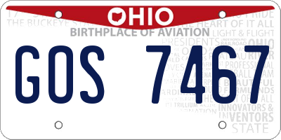 OH license plate GOS7467