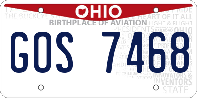 OH license plate GOS7468