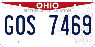 OH license plate GOS7469