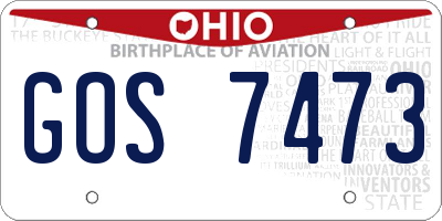 OH license plate GOS7473