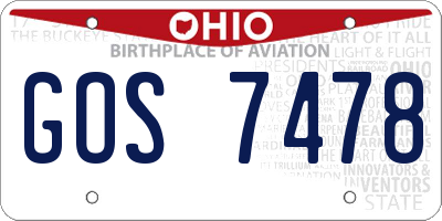 OH license plate GOS7478