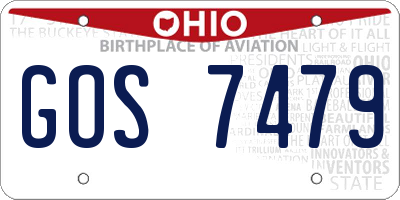 OH license plate GOS7479