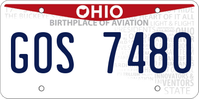 OH license plate GOS7480