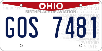 OH license plate GOS7481