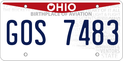 OH license plate GOS7483