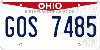 OH license plate GOS7485