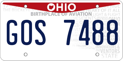 OH license plate GOS7488