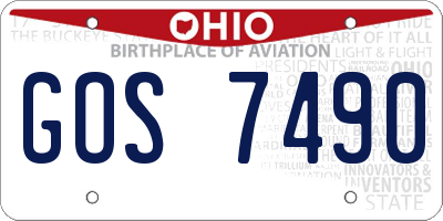 OH license plate GOS7490