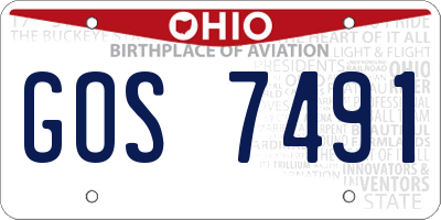 OH license plate GOS7491