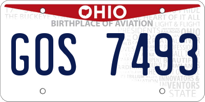 OH license plate GOS7493