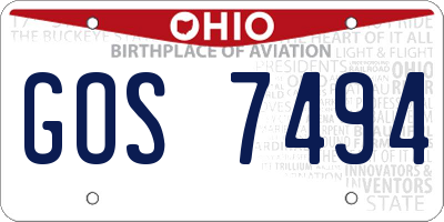 OH license plate GOS7494
