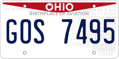 OH license plate GOS7495