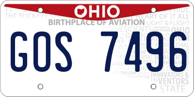 OH license plate GOS7496