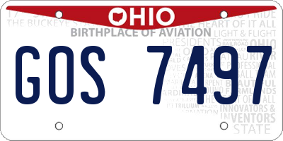 OH license plate GOS7497