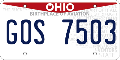 OH license plate GOS7503