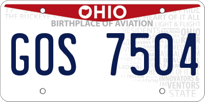 OH license plate GOS7504