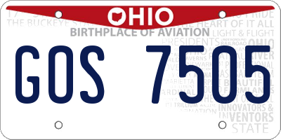 OH license plate GOS7505