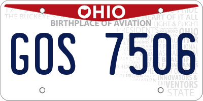 OH license plate GOS7506