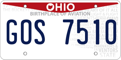 OH license plate GOS7510