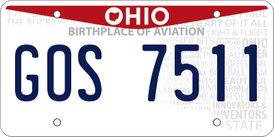 OH license plate GOS7511