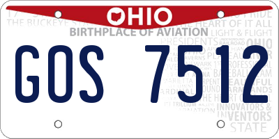 OH license plate GOS7512
