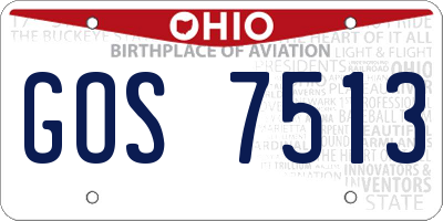OH license plate GOS7513