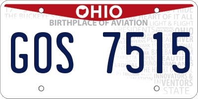 OH license plate GOS7515