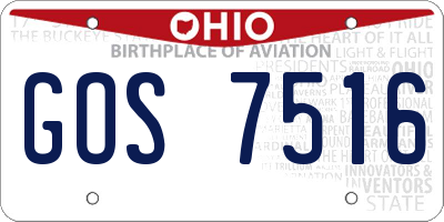 OH license plate GOS7516