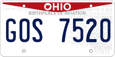 OH license plate GOS7520