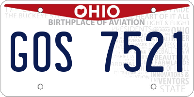 OH license plate GOS7521