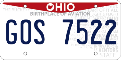 OH license plate GOS7522