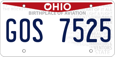 OH license plate GOS7525