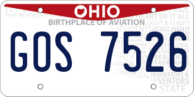 OH license plate GOS7526
