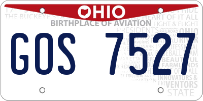 OH license plate GOS7527