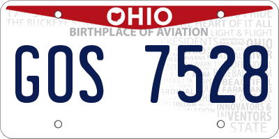 OH license plate GOS7528