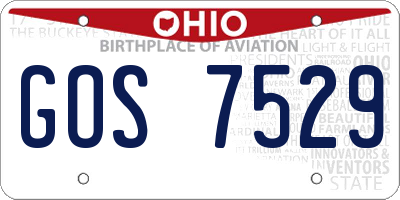 OH license plate GOS7529