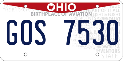 OH license plate GOS7530