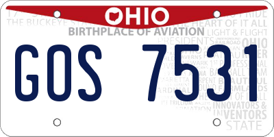 OH license plate GOS7531