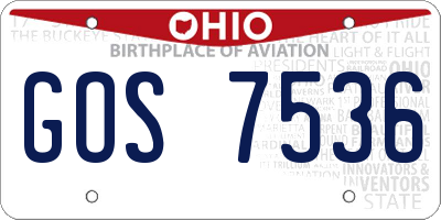 OH license plate GOS7536
