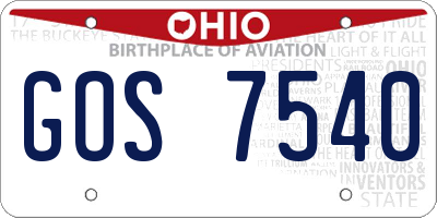 OH license plate GOS7540